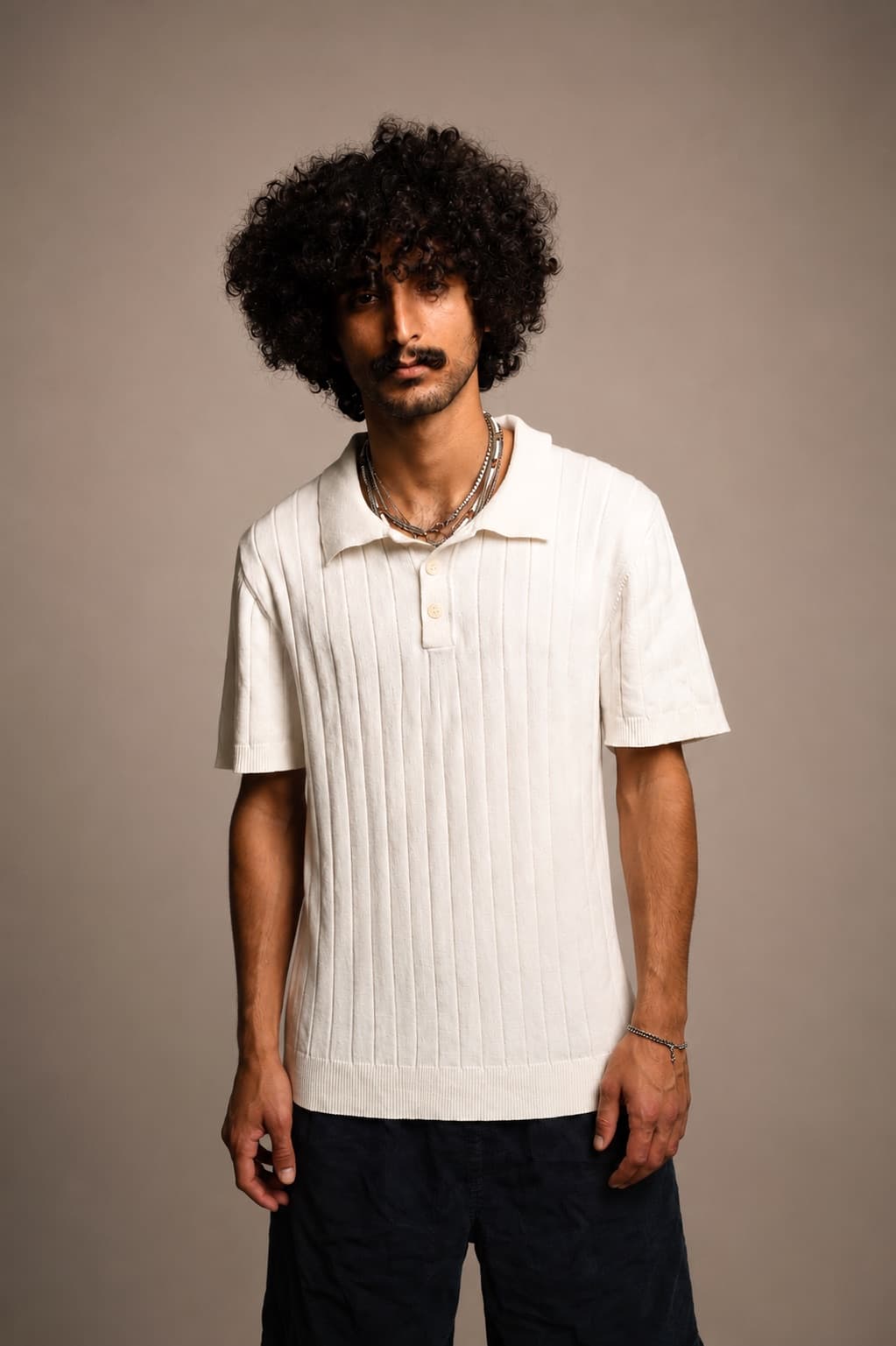 Knit Polo — Off white